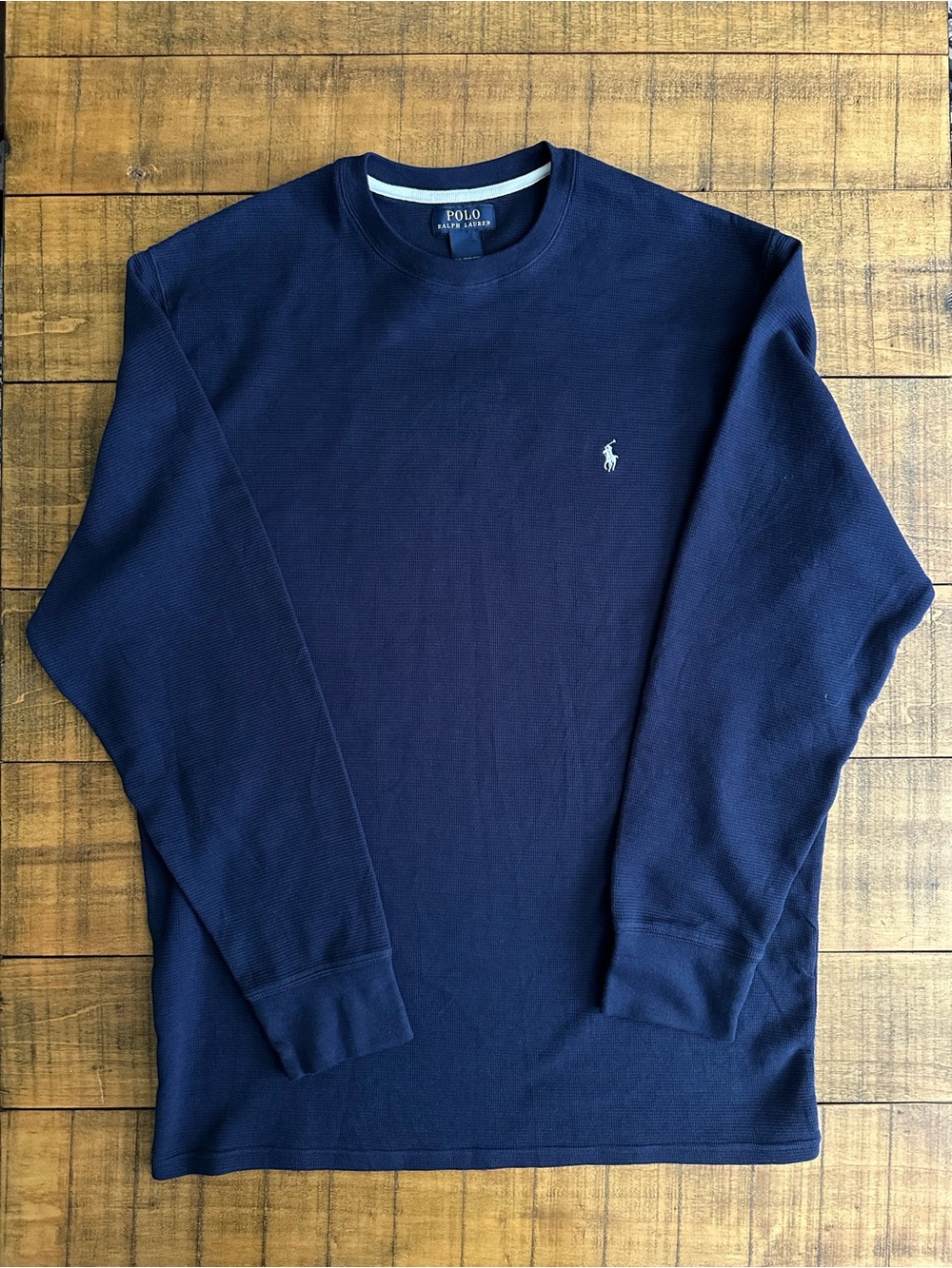 Polo by Ralph Lauren Waffle-knit Long-Sleeve Crewneck with Embroidered Pony